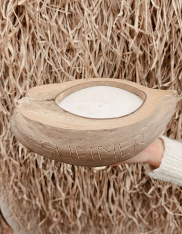 Kokosnoot met kaars   mocha store