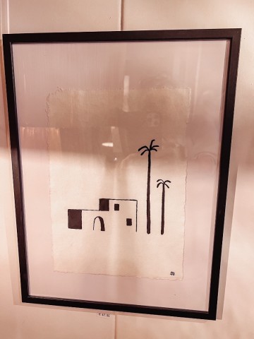 Schilder huis met palmen