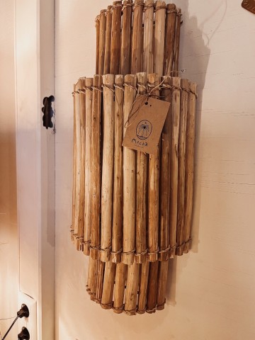 Wandlamp hout   mocha fashion